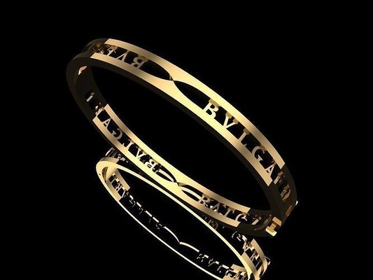 bvlgari bracelete 2 dimensioni 17mm 175mm oro braccialetto gioielleria argento stampabile sterlina bianca gioiello braccialetti 3d print model - Mito3D