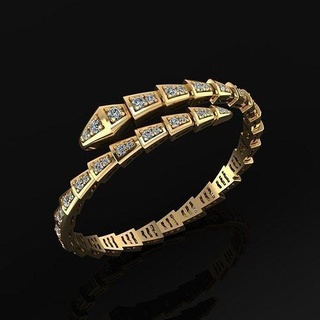 bvlgari bracelet bijoux luxe élégant bague gemme or argent mariage diamant boucle d'oreille colliers pendentif rhinocéros accessoire beauté bulgari serpent serpenti bracelets 3d print model - Mito3D