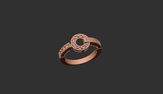 bvlgari ring accurate model bulgari diamond stl cad file classic jewelry rings printable brand chanel wedding 3d print model - Mito3D