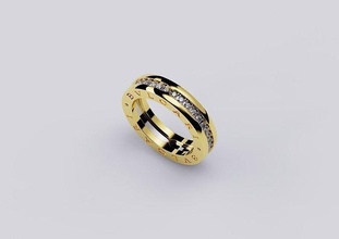 bvlgari bzero estilo anillo bvlgariring joya joyería imprimible plata Moda libra esterlina brillante diamante belleza oro Diamante anillos 3d print model - Mito3D