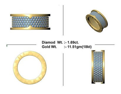 Bvlgari elmas yüzük takı yazdırılabilir yüzükler mücevher düğün nişan platin gümüş altın lüks moda değerli sterlin 3d print model - Mito3D