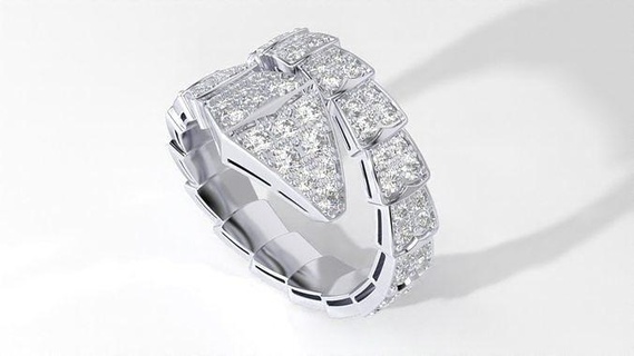 bvlgari Diamant Schlange Ring 15mm Größe Luxus Klatsch Beste Gold cad 3d engagem druckbar Schmuck Hochzeit Engagement Mode Schönheit Ringe 3d print model - Mito3D