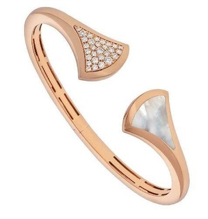 bvlgari sognare spessore calcolo diamante braccialetto bianca oro madre perla braceletdivas gioielleria braccialetti 3d print model - Mito3D