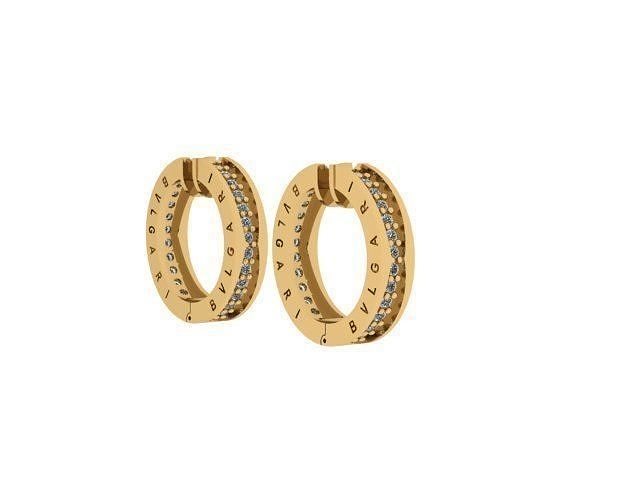 bvlgari earing gold bolgari gem jewelry earrings ear jewel jewellery ring diamond silver 3D print model - Mito3D
