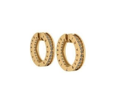 bvlgari earing gold bolgari gem jewelry earrings ear jewel jewellery ring diamond silver 3d print model - Mito3D