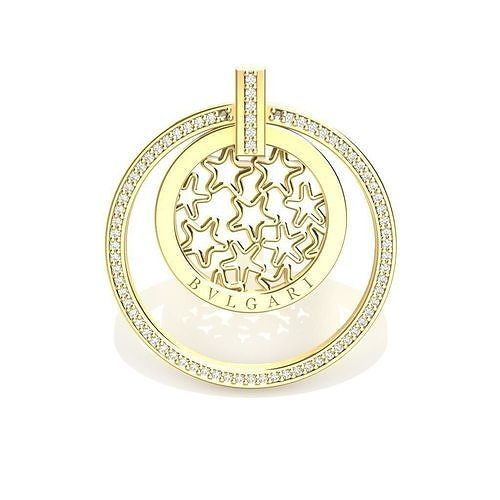 bvlgari pendentif or bijoux argent imprimable diamant pendentifs Collier brillant étoiles 3D print model - Mito3D