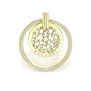 bvlgari Anhänger Gold Schmuck Silber druckbar Diamant Halskette brillant Sterne 3d print model - Mito3D