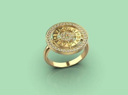 bvlgari ring ring bvlgari jewelry rings gold fashion gem jewellery diamond silver beauty brillant brilliant jewelri jewel 3d print printing  3d print model - Mito3D