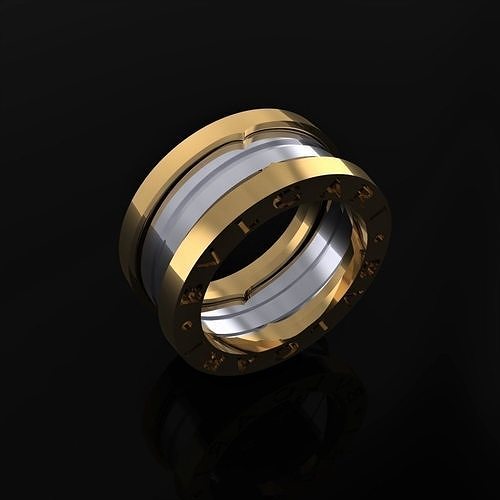 bvlgari ring jewelry luxury elegant gem gold silver wedding diamond earring bracelet necklaces pendant rhinoceros accessory beauty jewel bzero bulgari rings 3D print model - Mito3D