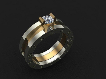 Bvlgari yüzük altın gümüş takı elmas mücevher nişan yüzükler 3d print model - Mito3D