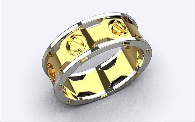 bvlgari anillo 3d impresión modelo joyería joya oro anillos diamante compromiso imprimible moda libra esterlina boda 3d print model - Mito3D