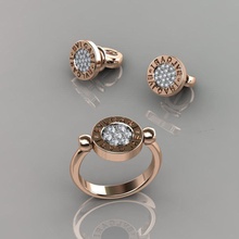 bvlgari ring earrings jewelry luxury elegant gem gold silver wedding diamond earring bracelet necklaces pendant rhinoceros accessory beauty fashion design cad jewel rings 3d print model - Mito3D