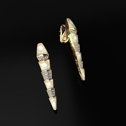 bvlgari serpenti orecchini gioielleria lusso elegante squillare gemma oro argento nozze diamante orecchino braccialetto collane pendente rinoceronte accessorio moda bulgari serpente 3D print model - Mito3D
