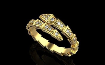 bvlgari schlange ring size17 liebe armband nett gold rose silber druckbar platin bling schmuck halskette juwel brillant diamant hochzeit engagement ohrring ringe 3d print model - Mito3D