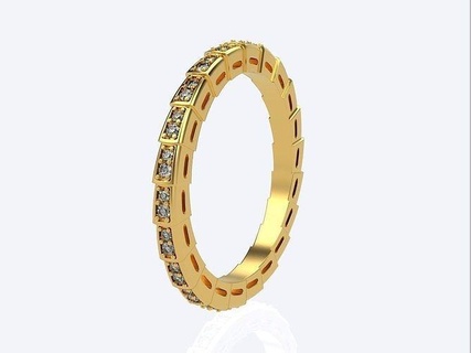 Bvlgari serpenti yüzük yılan mücevherat mücevher takı yüzükler elmas parlak düğün nişan beyaz altın angagem gümüş yazdırılabilir sterlin 3d print model - Mito3D