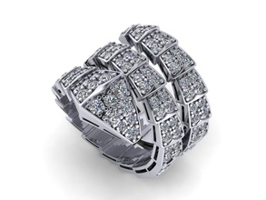 bvlgari serpente diamanti squillare bvlgary lusso nozze moda stampabile diamante gemma animale marca natura brillante gioielleria oro bellezza engagement anelli 3d print model - Mito3D