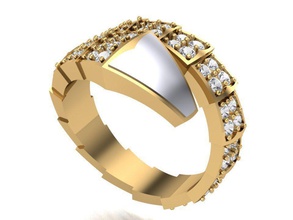 bvlgari snake ring jewelry silver diamond jewellery jewel solitaire gem fashion beauty platinum prototyping rhino matrix printable rings 3d print model - Mito3D