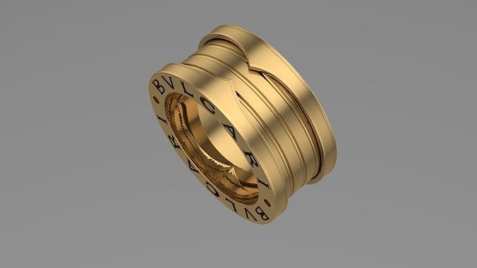 Bvlgari stil yüzük 3d Yazdır model bvlgariring platingoldring takı yüzükler yazdırılabilir gümüş altın nişan mücevher moda düğün 3D print model - Mito3D