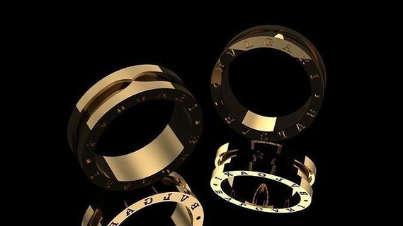 bvlgari anelli squillare brillante oro Fidanzamento sterlina collana marca d'oro gioielleria 3d print model - Mito3D