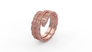 bvlgari víbora anillo us 12 oro joya joyería plata imprimible diamante mujer moda boda solitario zafiro rubí amor anillos 3d print model - Mito3D