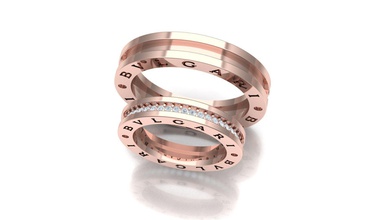 bvlgari nozze anelli lusso argento stampabile oro squillare Fidanzamento gioielleria 3d print model - Mito3D