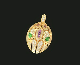 bvlgarios snake pendant jewel pendat silver gold diamond gems fashion bvlgari nekclace jewelry pendants 3d print model - Mito3D