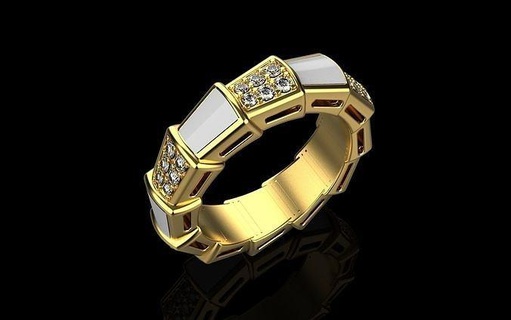 bvlgary squillare 3d modello gioielleria oro argento Gary diamante desing anelli 3d print model - Mito3D