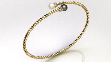 bypass armband perlen diamanten schmuck luxus gold juwel druckbar wertvoll diamant perle seil yurman elegant leuchtenden zubehörteil mode schönheit brillant modern armbänder 3d print model - Mito3D