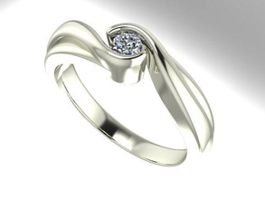 bypass engagement ring diamant druckbar juwel schmuck ringe 3d print model - Mito3D