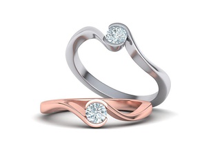 bypass mezza lunetta anello di fidanzamento 4mm pietra proprio disegno anelli solitario diamanti moda brillante usa il canada europa germania gioielli diamante cad stampabile belgio 3d print model - Mito3D