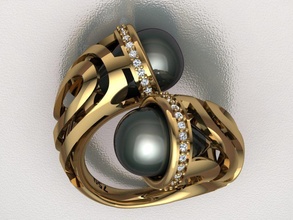 desviar pérola anel 3d modelo joalheria ouro prata jóia jóias diamante gema Casamento branco esterlina moda beleza lindo 3d print model - Mito3D