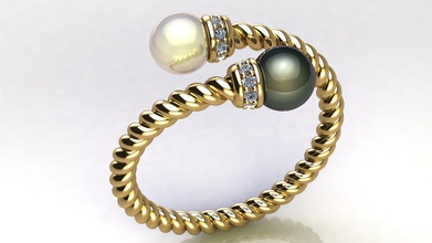 circonvallazione squillare perle diamanti gioielleria oro prezioso lusso gioiello stampabile diamante gemma perla moda splendente brillante bellezza anelli elegante yurman abbigliamento 3d print model - Mito3D