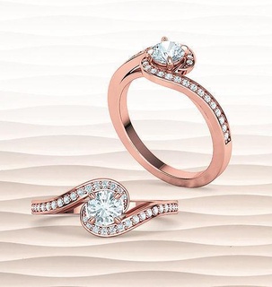 derivación solitario anillo compromiso 5mm Roca joyería joya oro imprimible promesa 3d anillos delicado Canadá multa diamante zafiro Estados Unidos unido estados 3d print model - Mito3D