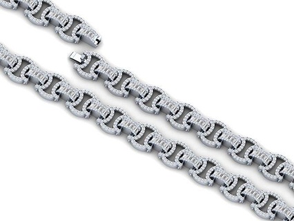 byzantine link chain - chainmail chunky necklace hiphop jewelry jewelrydesigns chains rings pendnat bracelets men women jewellery silver diamond necklaces 3d print model - Mito3D