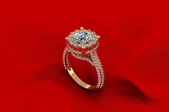 c3d255r jewelry diamond sapphire white gold wedding stl cad printable design 3d engagem engagement ring solitair vintag rings 3d print model - Mito3D