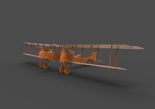 c - 22 orange biplane lancaster bomber avro plane aircraft air old battle vintage c22 games toys 3d print model - Mito3D