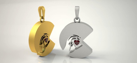 c letter pendant women men clear model necklaces jewelry alphabet number symbol jewelery ring pendants 3d print model - Mito3D