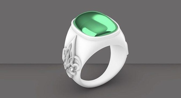 cab gemstone carved ring design cabushan cab stone gemstone gem ring us7 jewellery jewelry printable silver cad cam diamond ring heavy weight carved engraved rings  3d print model - Mito3D