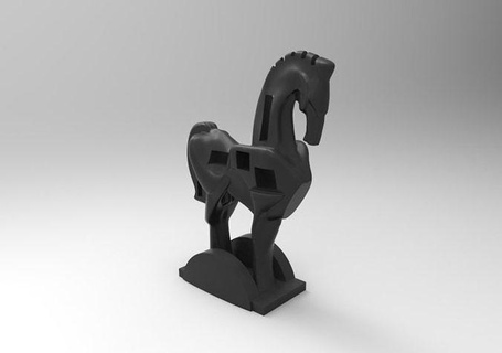 caballo de troya escultura equino reliquia antichità arte sculture 3d print model - Mito3D