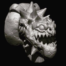 cabeza drago mutante gioielli monster orrore creatura art ciondoli 3d print model - Mito3D
