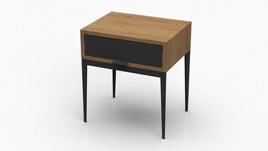cabinet furniture wooden loft design oak beautiful nightstand realistic bed night sleep table wood model interior detailed metal bedside house 3d print model - Mito3D