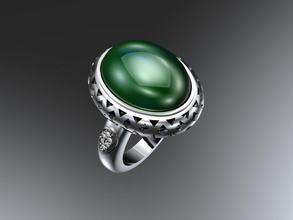 cabochon bague bijoux de l'anneau le diamant imprimable or gem les anneaux 3d print model - Mito3D