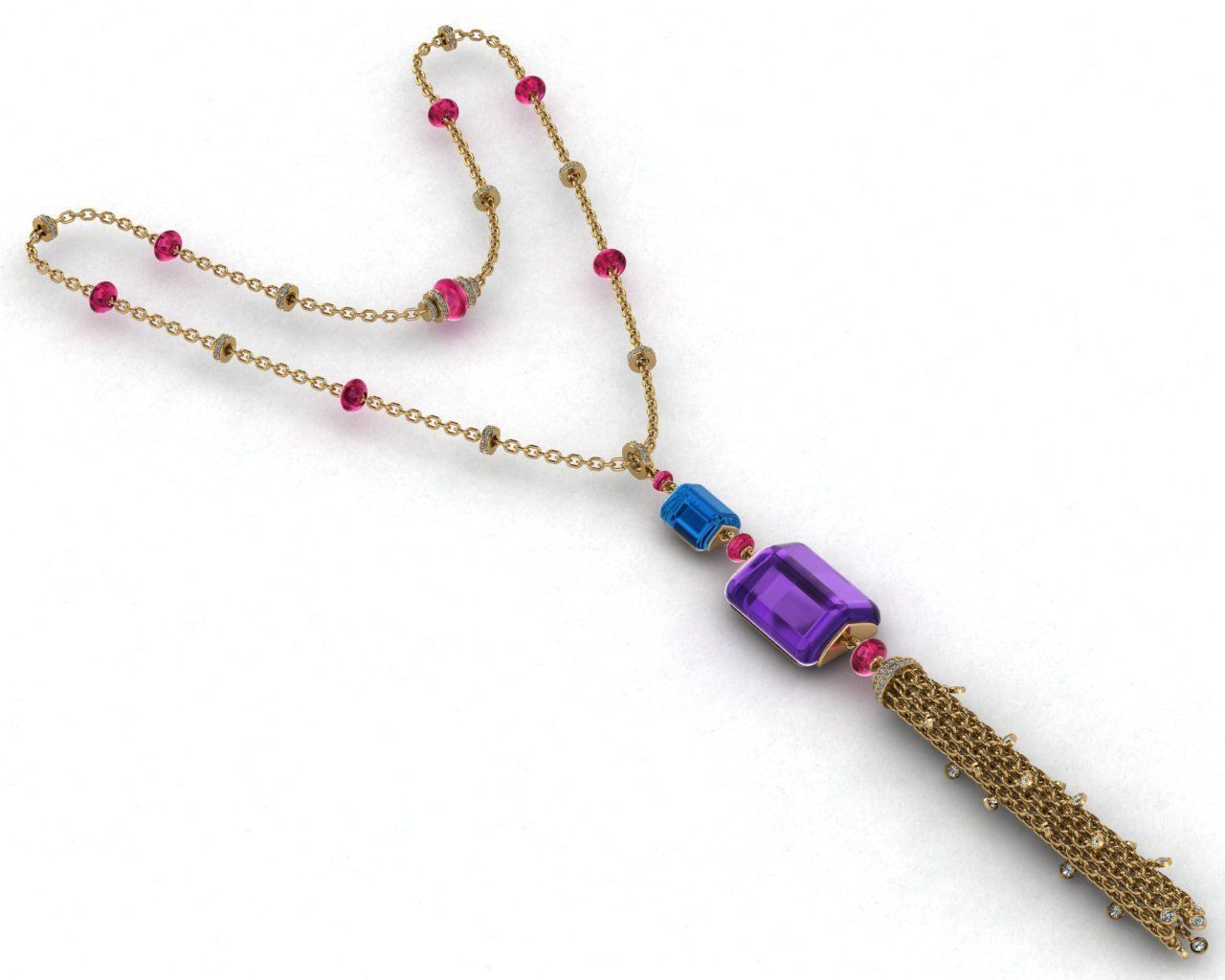 cabochons custom cut jewelry gem gold necklace necklaces 3D print model - Mito3D