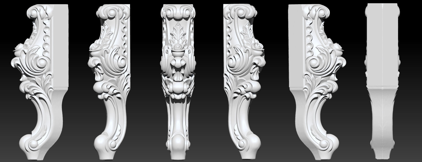 furniture legs 3d stl model relief cnc set 014 jdp artfrom 3dsmax maya zbrush 3dprinter printer router jdpaint artcam carved leg carver3d house 3D print model - Mito3D