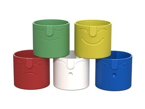 cachepot cup face container cache pot decorative flowers house decor 3d print model - Mito3D