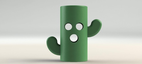 kaktus stift halter unterstützung stifte stifthalter pflanzen natur plastik einfachheit wald baum busch kinder kunst 3d print model - Mito3D