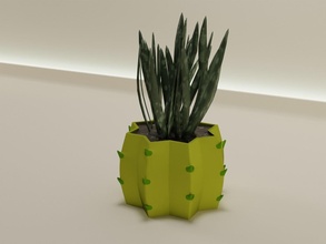 cactus pianta pentola 50 natura flora fiore forma astratto ciotola vaso succulenta casalinghi stoviglie arredamento botanico giardinaggio verde Casa scolare passatempo Fai 3d print model - Mito3D