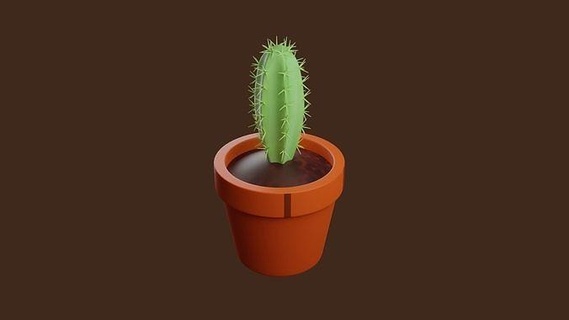 Kaktus Topf Pflanze Blume Natur Dekor Garten Pflanzer Grün eingetopft Blatt Wüste Vase Dekoration Haus 3d print model - Mito3D