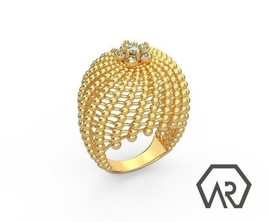cacto anel 3d impressão modelo d17 diamante joalheria ouro jóias jóia argolas imprimível prata brilhante moda EUA Canadá França 3d print model - Mito3D