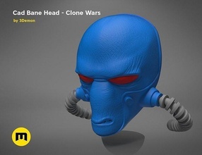 cad bane clone wars star mask hunter head sci fi alien bad batch cosplay man games toys 3d print model - Mito3D